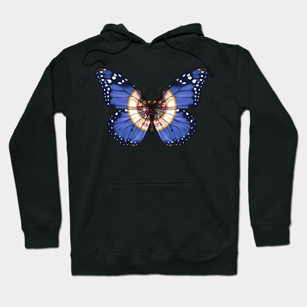 Minnesota Flag Butterfly - Gift for Minnesotan From Minnesota MN Hoodie by Country Flags